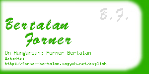 bertalan forner business card